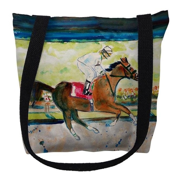 Betsy Drake Betsy Drake TY055M 16 x 16 in. Racing Horse Tote Bag - Medium TY055M - main